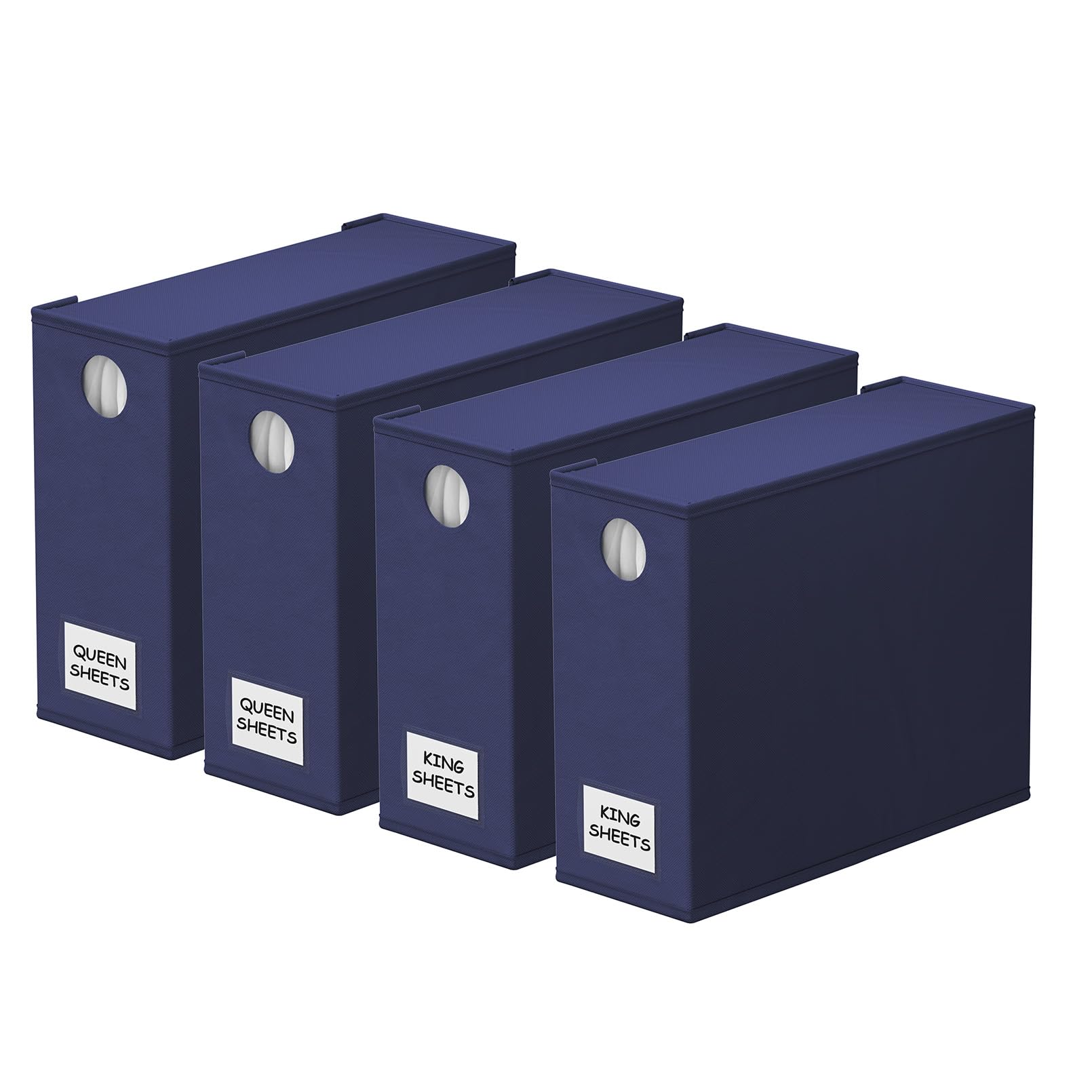 SpaceAid front view showing navy blue organizers and neat storage benefit