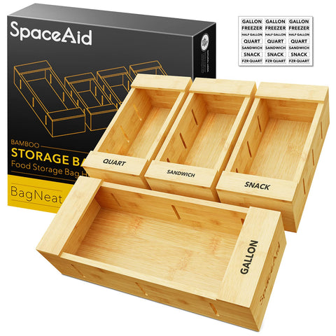 SpaceAid front view of bamboo organizer showing clean drawer benefit