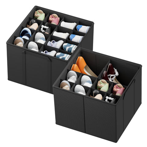 SpaceAid front view of two closed organizers showing tidy storage benefit