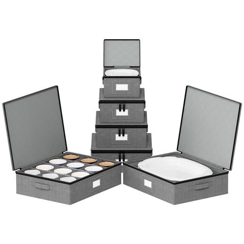 SpaceAid front view of full grey six-piece set showing organization benefit