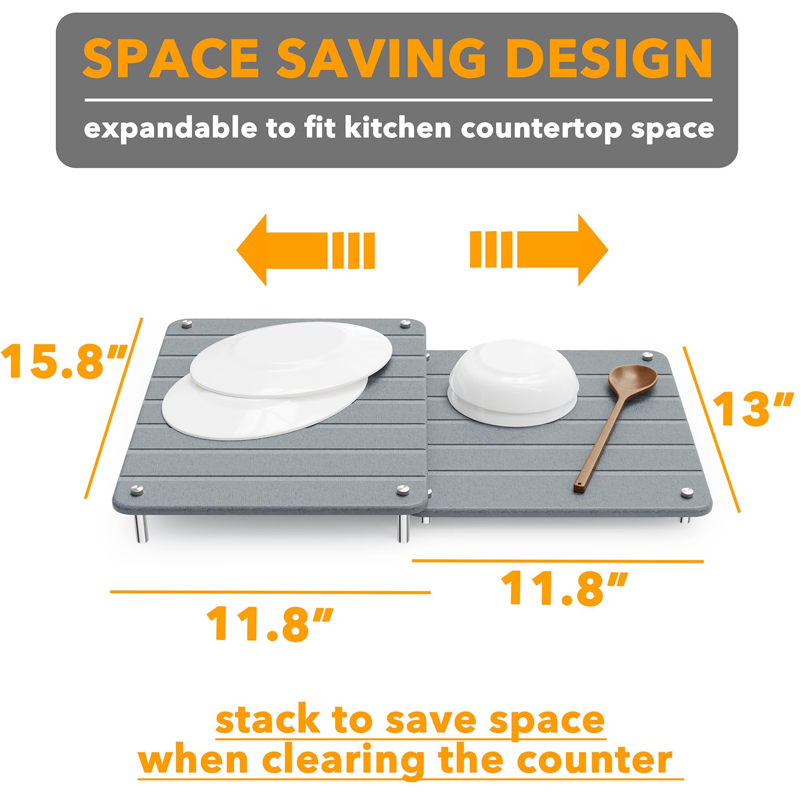 SpaceAid high-shelf mat supporting stacked dishes to show sturdy support benefit