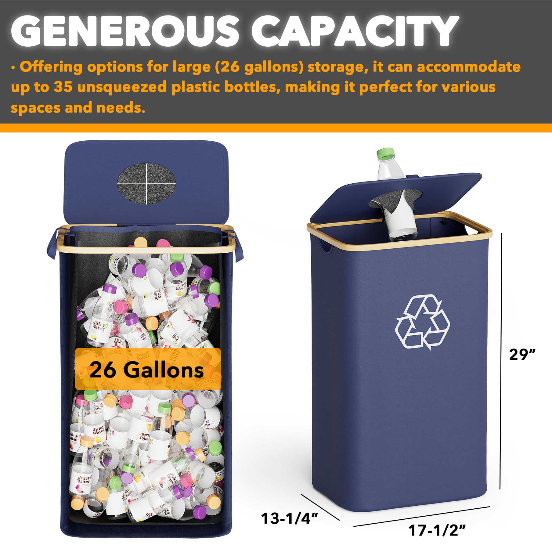 SpaceAid bin in kitchen showing space-saving and tidy recycling benefit