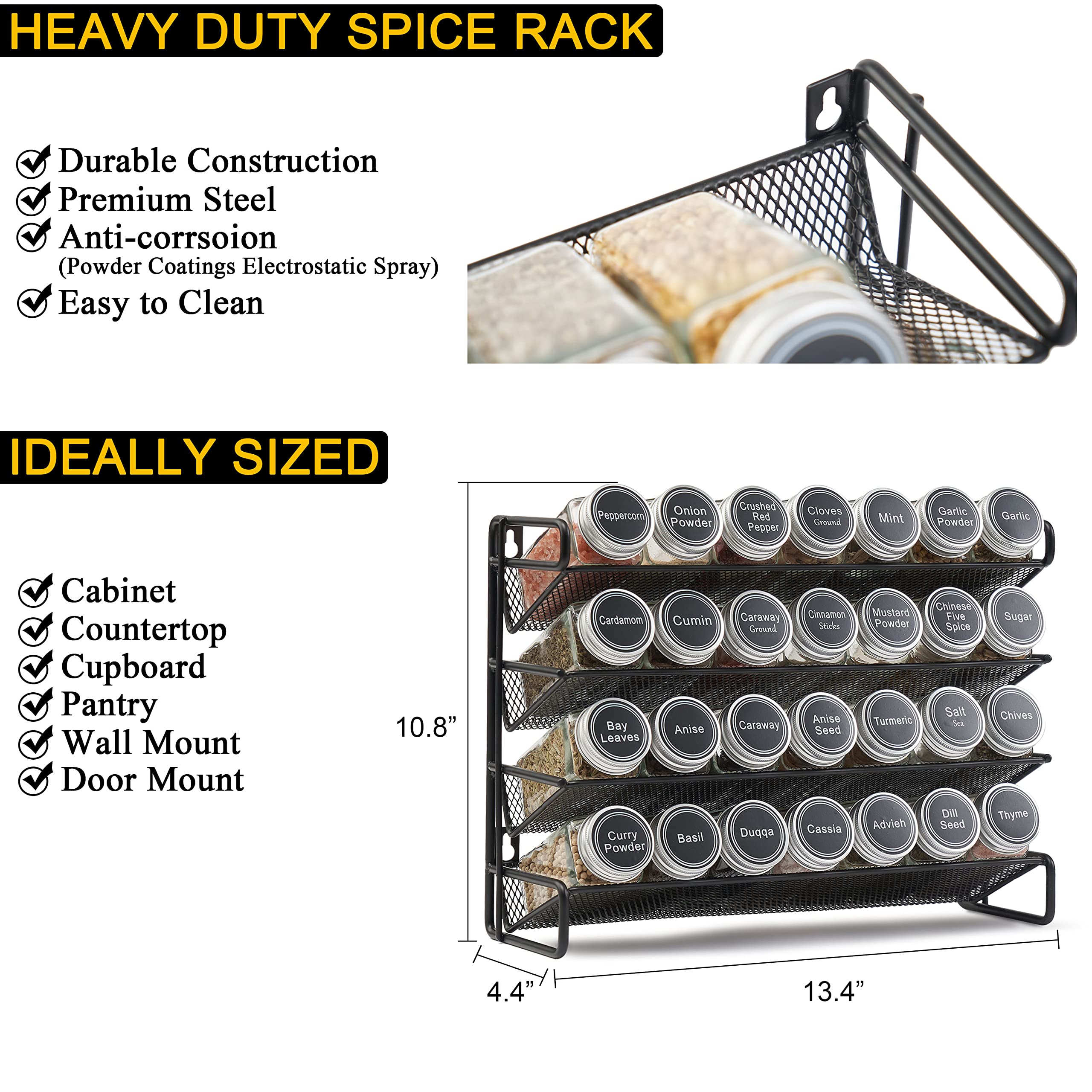 SpaceAid spice rack in use on countertop for quick cooking access and tidy organization