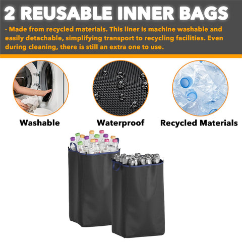SpaceAid two reusable inner bags displayed showing washable convenience