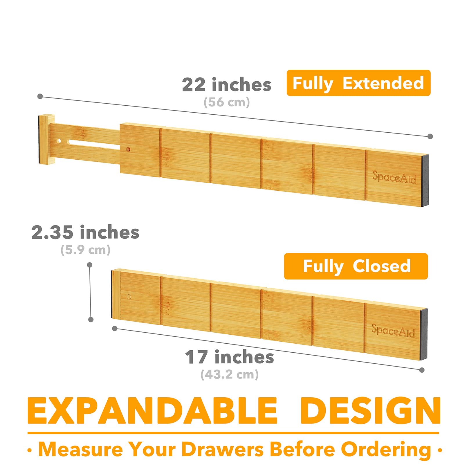 SpaceAid dividers installed in kitchen drawer keeping utensils separated and accessible
