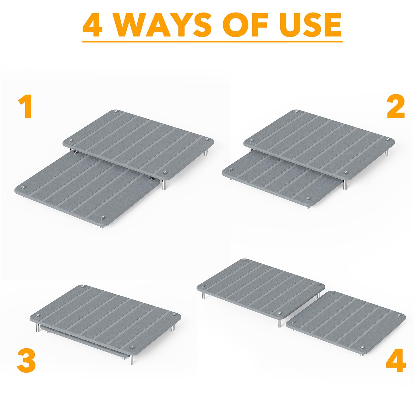 SpaceAid mats on kitchen counter with dishes showing tidy, water-free surface benefit