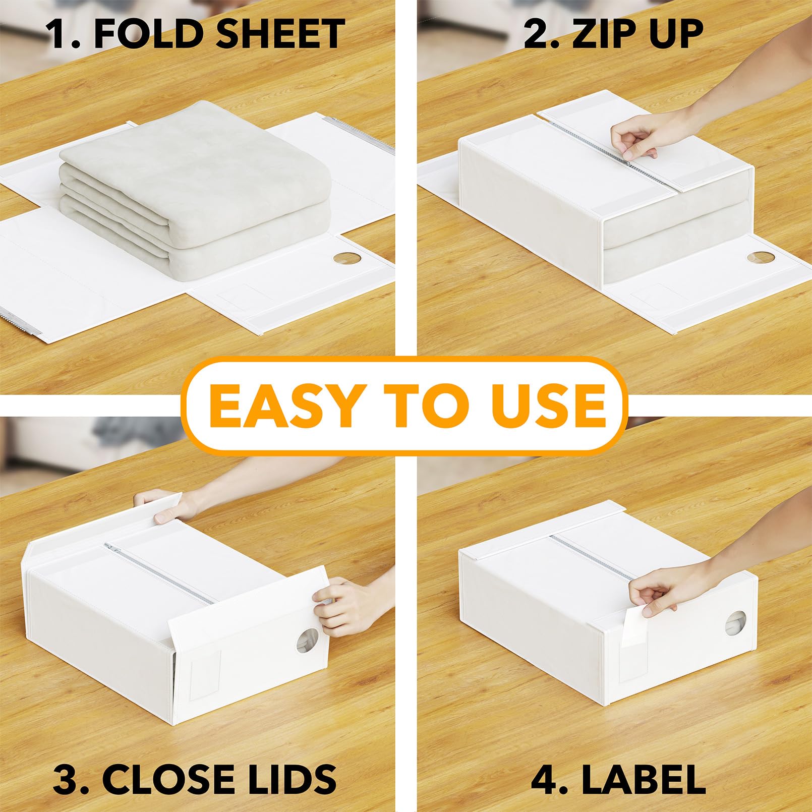 SpaceAid removable label card detail showing easy identification benefit