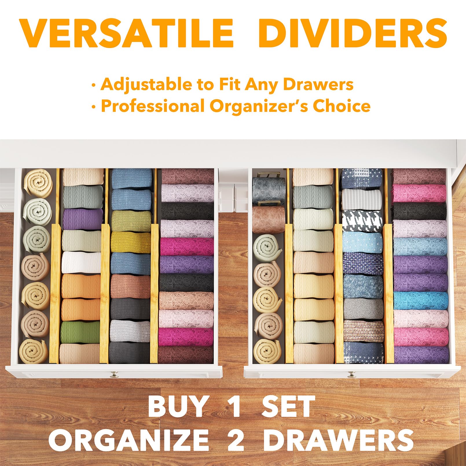 SpaceAid writable label stickers applied to divider for fast identification and order