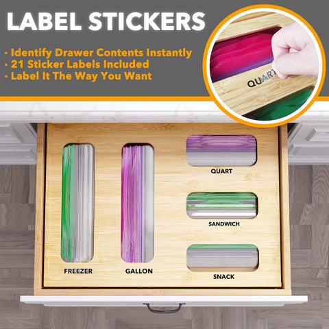 SpaceAid with included label stickers displayed for easy identification and customization