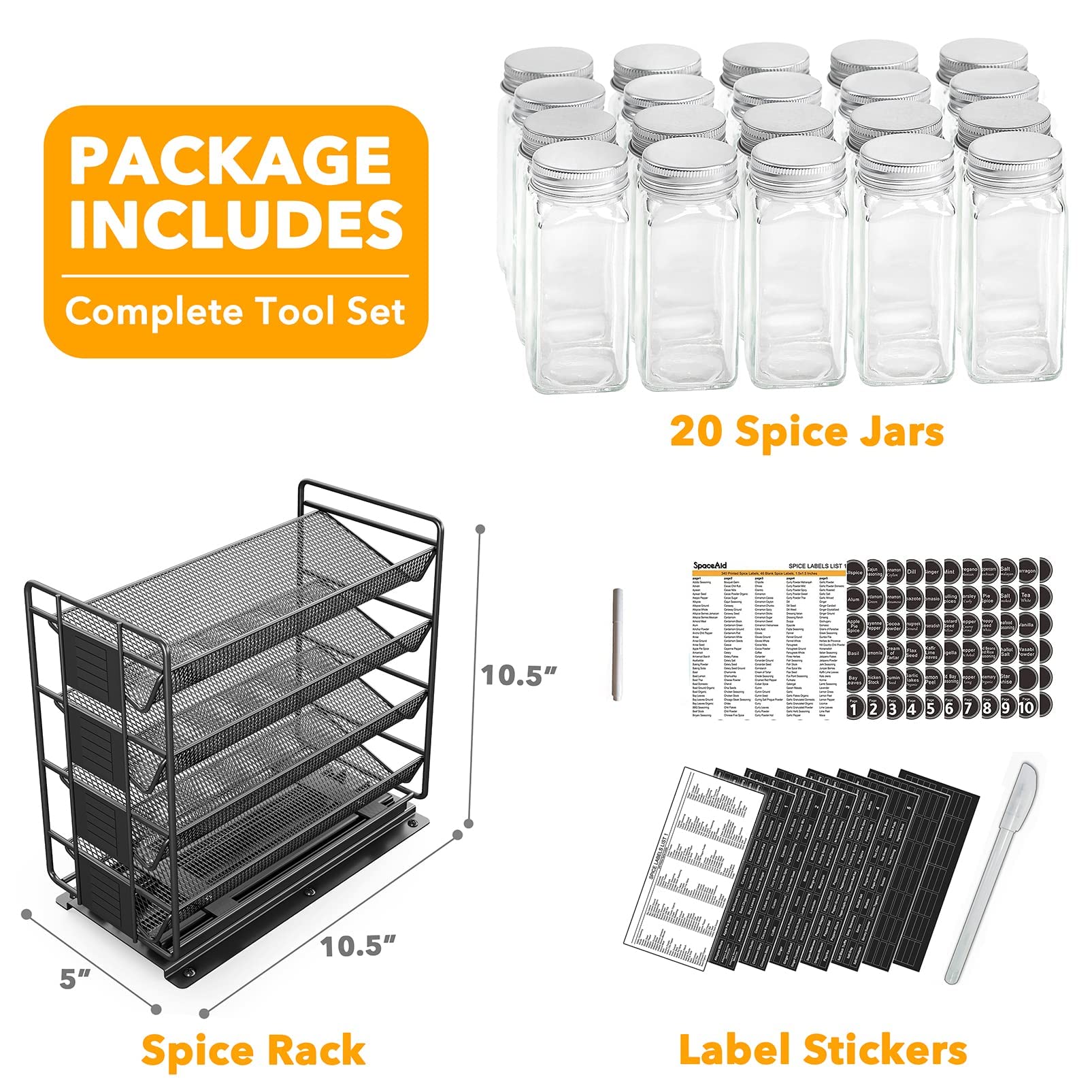 SpaceAid 801 labels and chalk marker displayed for quick customized organization