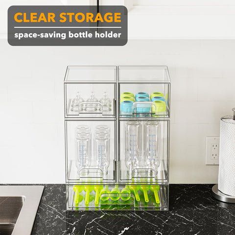 SpaceAid on nursery countertop demonstrating tidy, space-saving storage