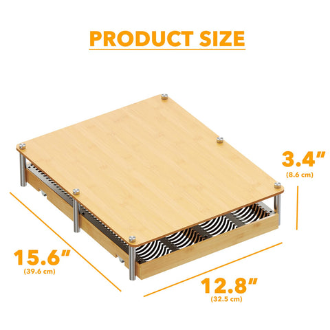 SpaceAid organizer on coffee station holding pods for faster morning routines