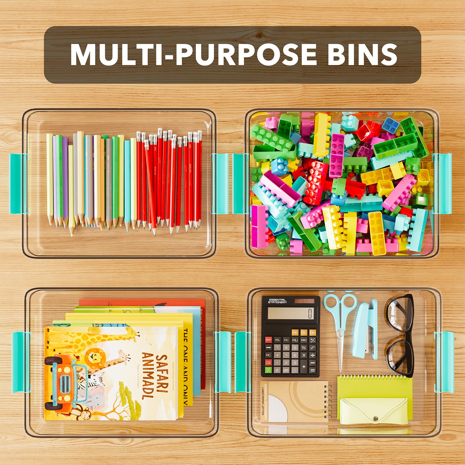 SpaceAid bin with letter paper inside showing perfect fit for 8.5x11 sheets