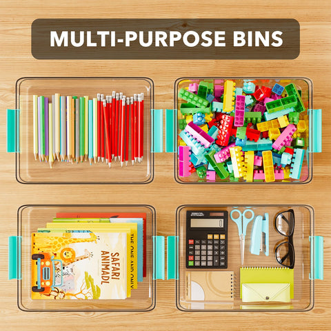 SpaceAid bin with letter paper inside showing perfect fit for 8.5x11 sheets