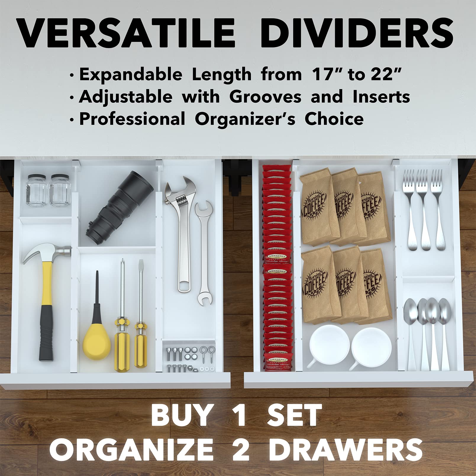 SpaceAid scale comparison next to hand demonstrating expandable 17–22 inch fit benefit