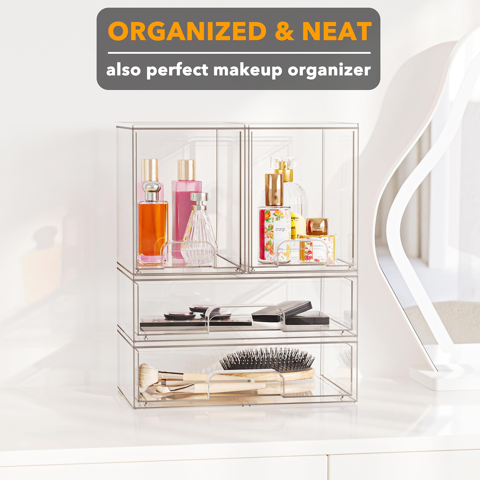 SpaceAid shallow drawer filled with nipples and lids highlighting quick accessory retrieval