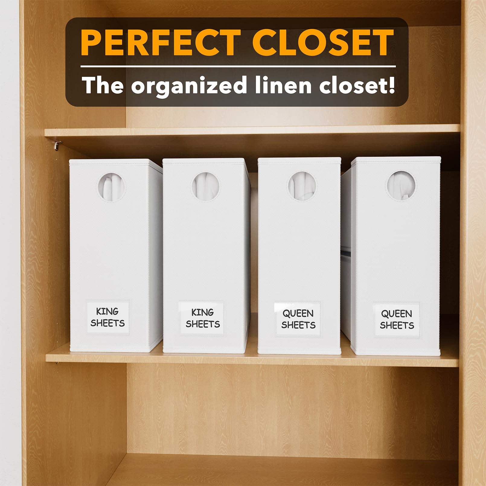 SpaceAid organizer on closet shelf showing compact sizing benefit