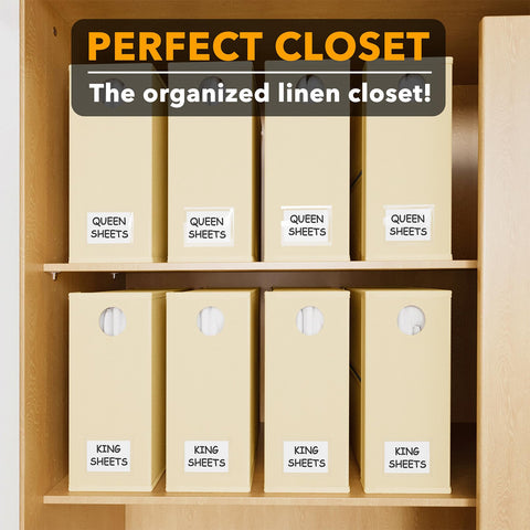 SpaceAid stacked organizers on a closet shelf for neat, space-saving benefit