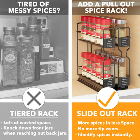 SpaceAid top tier filled with standard spice jars demonstrating space efficiency
