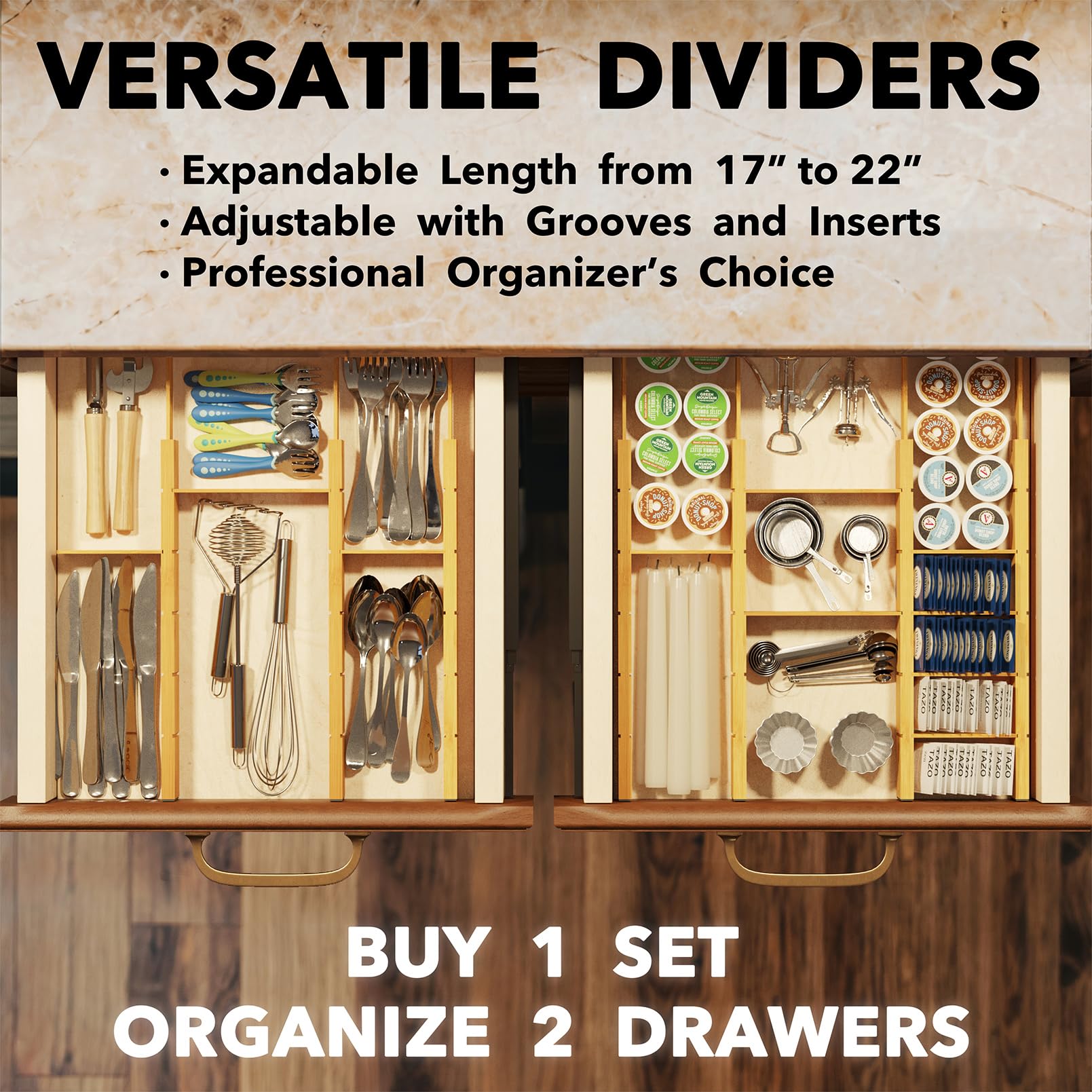 SpaceAid used in dresser with socks and ties showing versatile storage