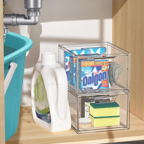 SpaceHacks drawers in bathroom lifestyle setting showing tidy counter benefit