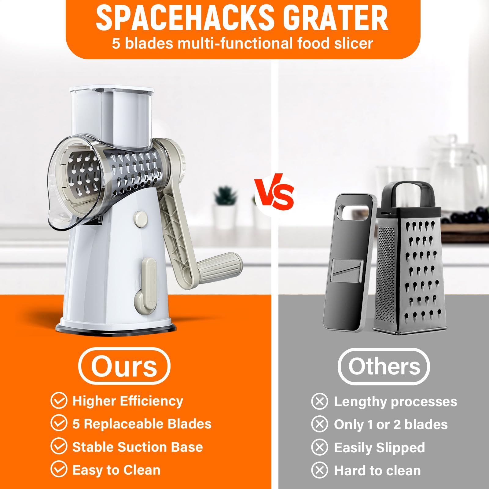 SpaceHacks suction base locked to countertop offering stable operation