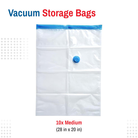 Spacesaver compressed comforter in bag demonstrating up to 80% space saved