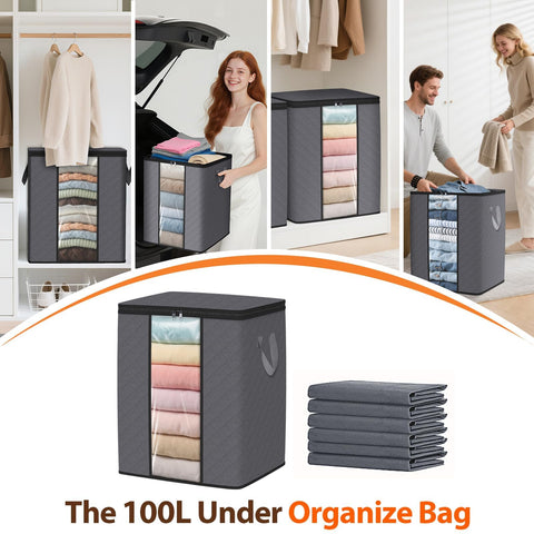 SpaceWhisper bag folded flat to show compact storage when not in use and convenience benefit