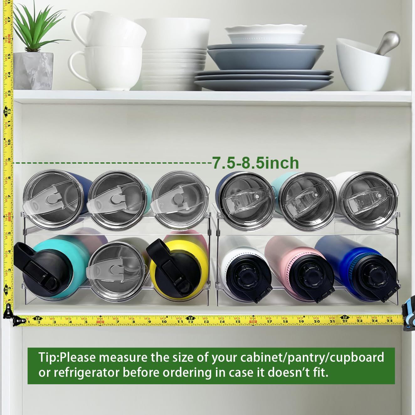 Spaclear holding assorted mugs and thermoses to show versatile bottle compatibility