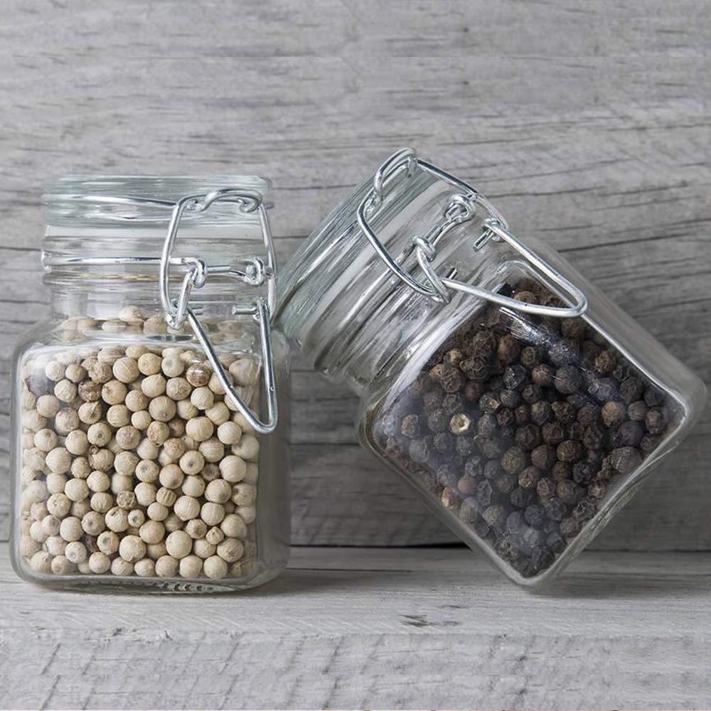 SPANLA jars lined on a shelf showing space-saving square design benefit