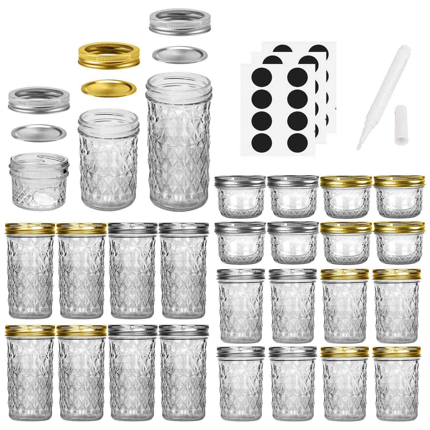 SPANLA close-up of silver and gold lids showing airtight, rust-resistant finish