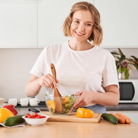 SPATUAMZ utensils in a breakfast prep scene showing natural style and utility