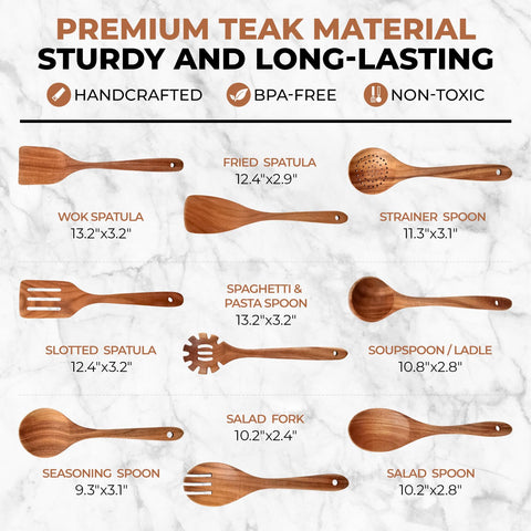 SPATUAMZ utensils beside measuring cup showing size and ergonomic scale
