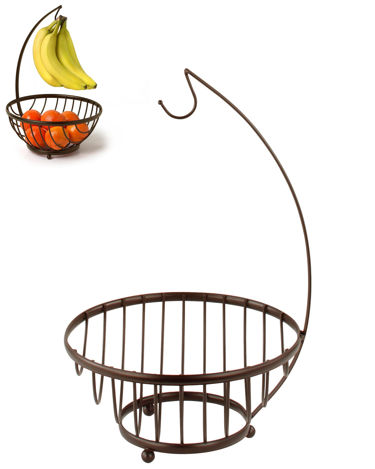 Spectrum Diversified front view basket showing bronze finish and visible produce benefit