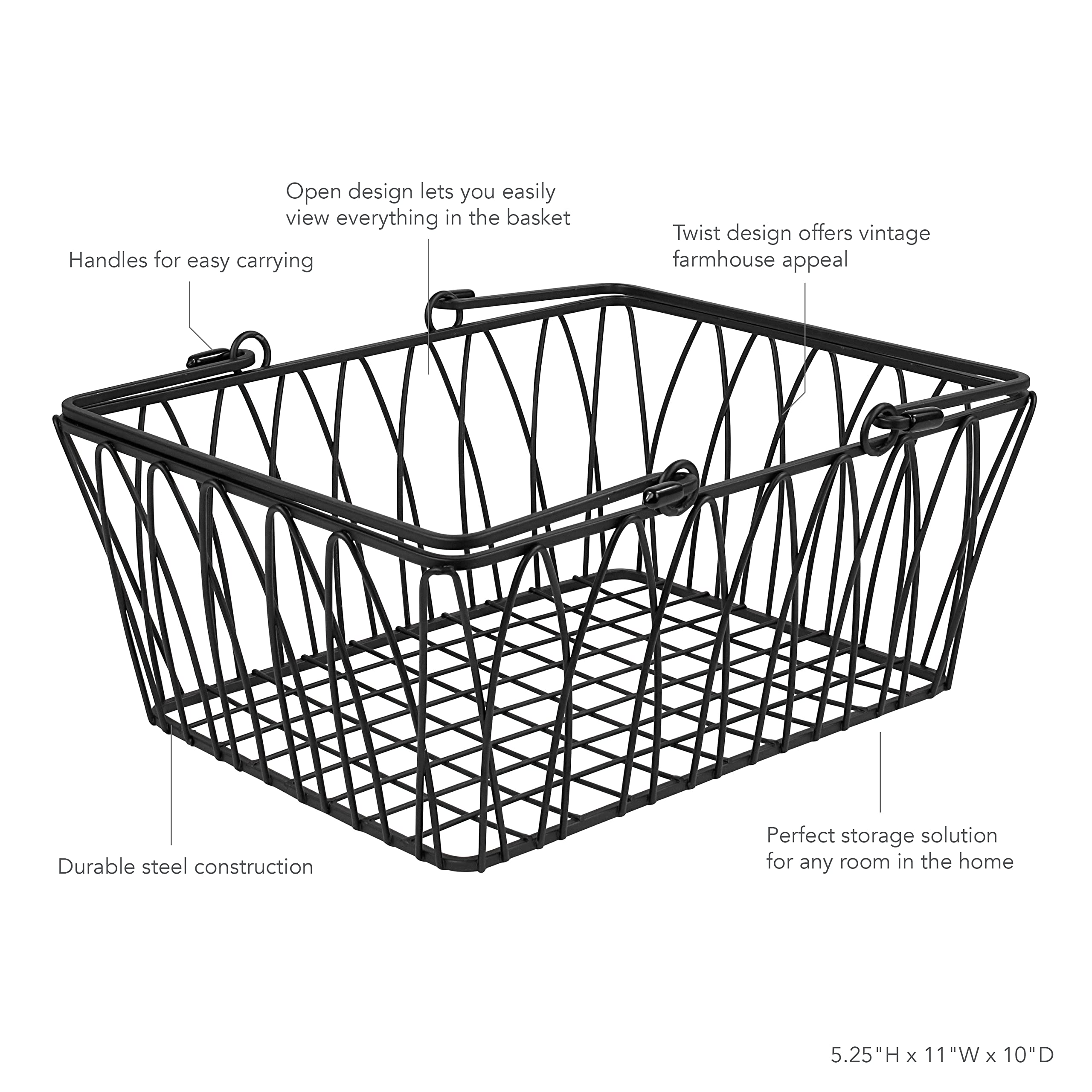 Spectrum two baskets stacked on shelf demonstrating space-saving organization and flexibility