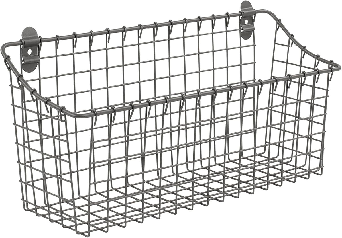Spectrum Diversified front view showing industrial gray basket and wide storage benefit
