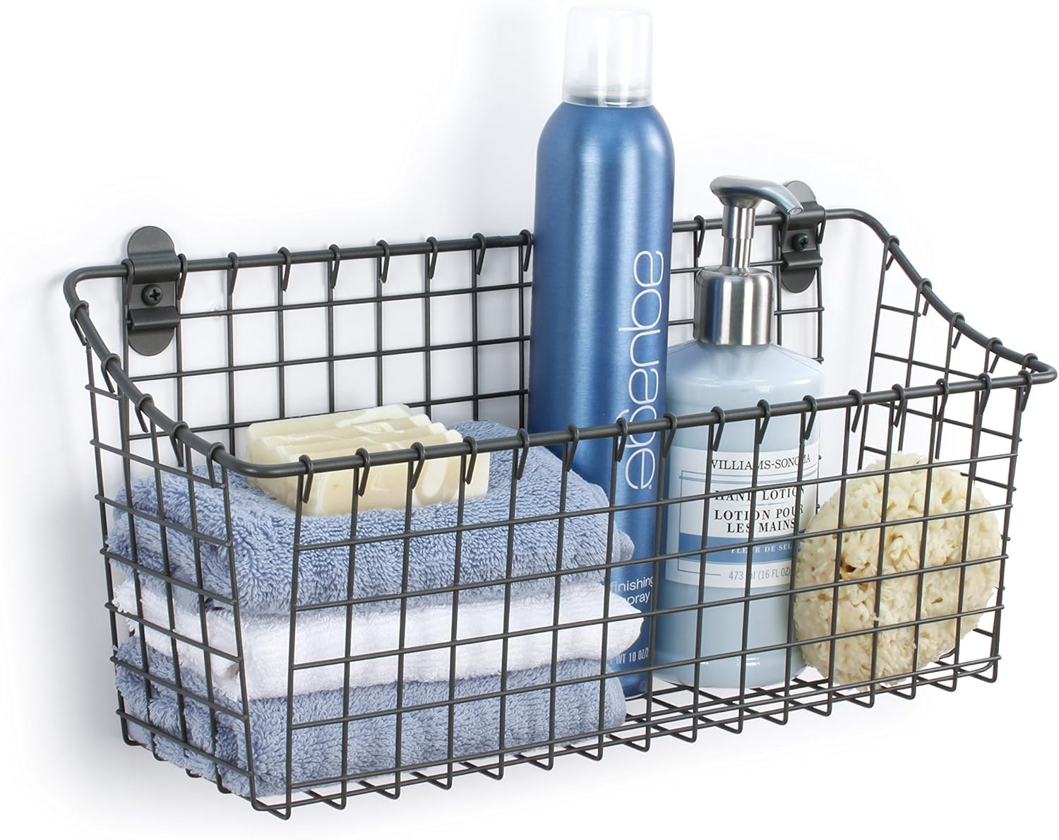 Spectrum Diversified wall with multiple baskets creating organized stylish vertical storage