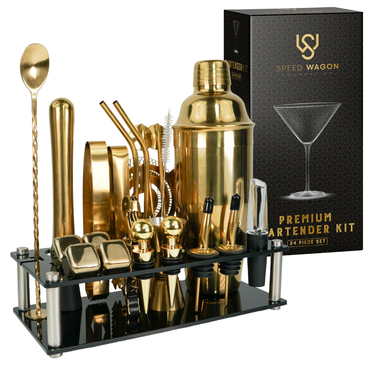 Speed Wagon Foundation front packaging and stand showing organized kit and visual appeal