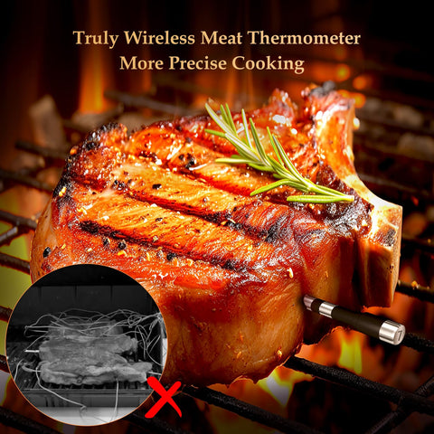 Speusurea on an active grill with cook enjoying remote monitoring benefits
