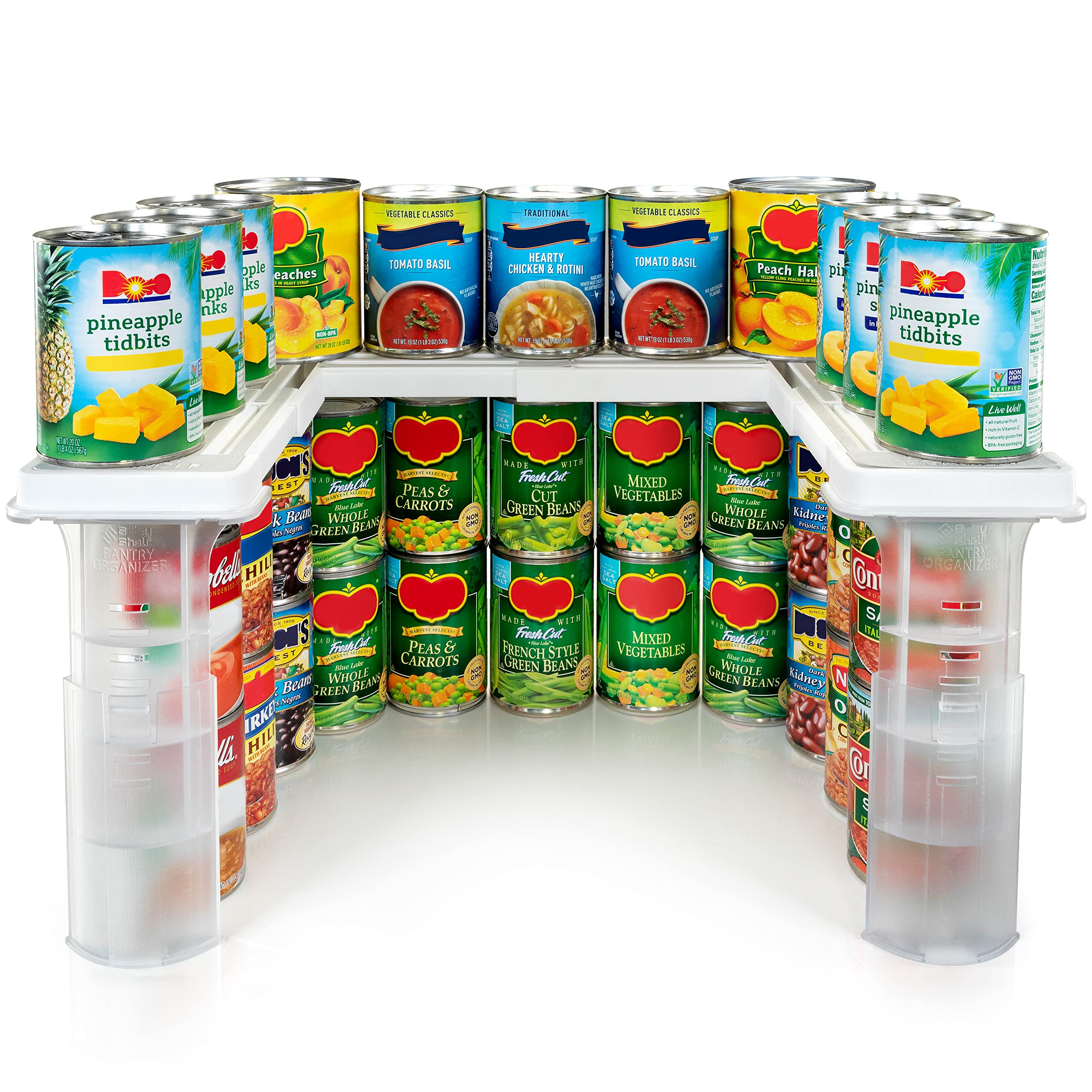 Spicy Shelf front view showing organizer ready to store cans for efficient use