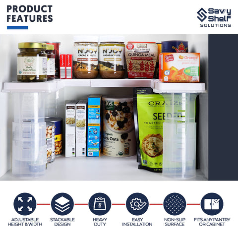 Spicy Shelf tiered layout with cans visible for quick identification benefit