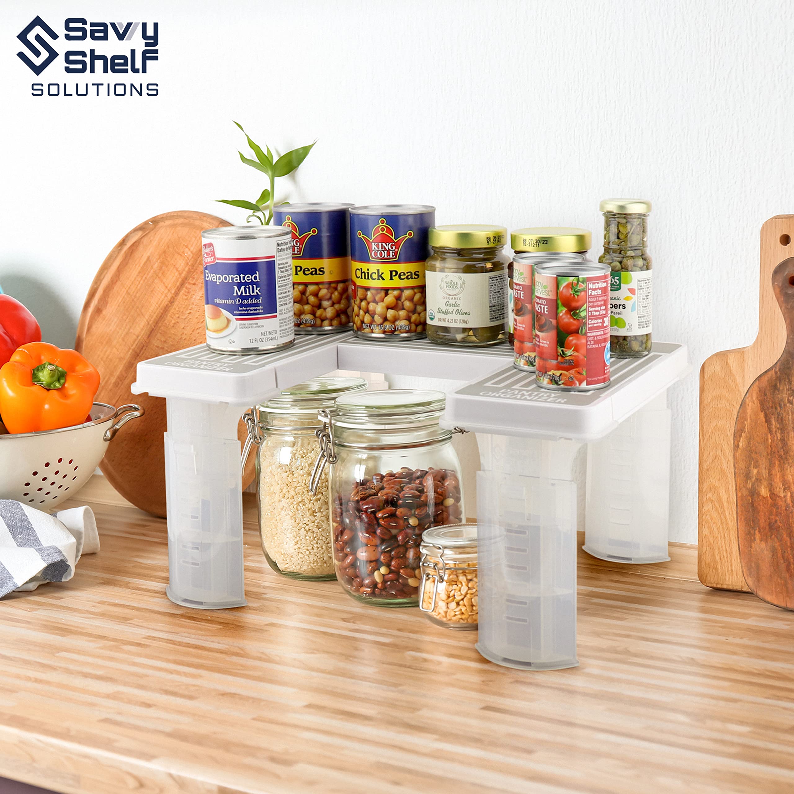 Spicy Shelf in a staged kitchen showing tidy pantry and faster meal prep benefit