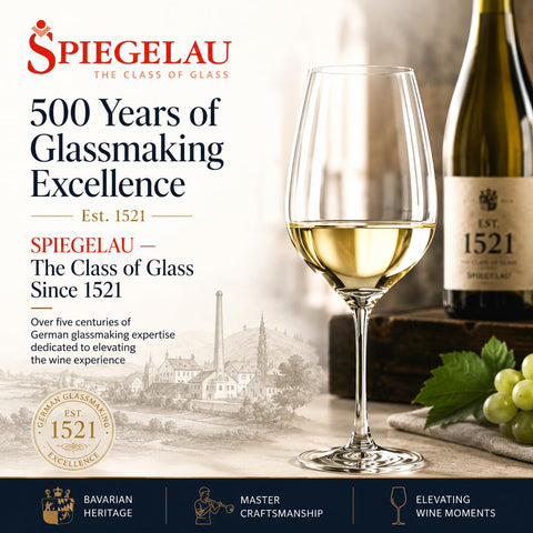 Hand holding Spiegelau glass on patio capturing comfortable grip and temperature control