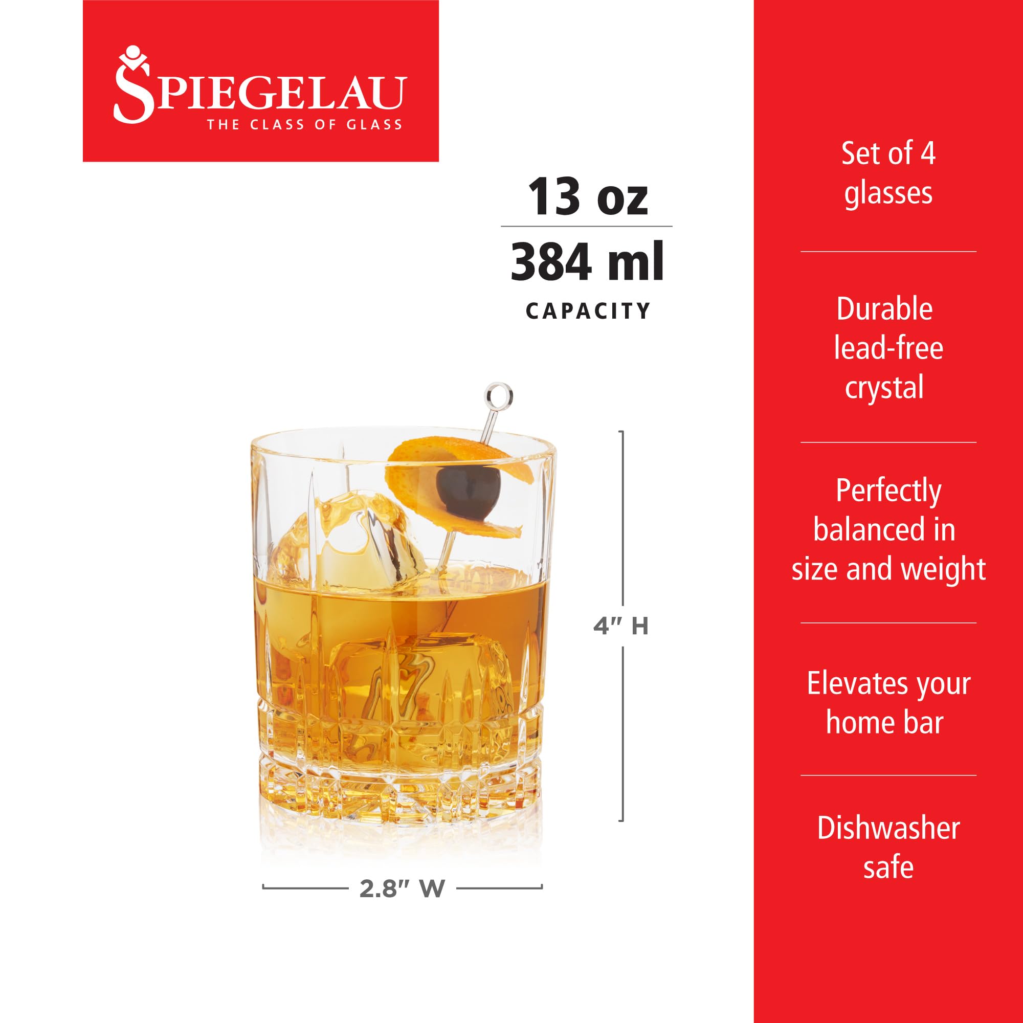 Spiegelau glass holding a large ice sphere showing slow dilution benefit