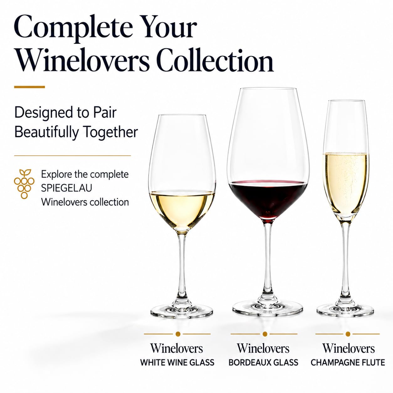 Spiegelau glasses displayed on bar cart adding polished bar accessory appeal
