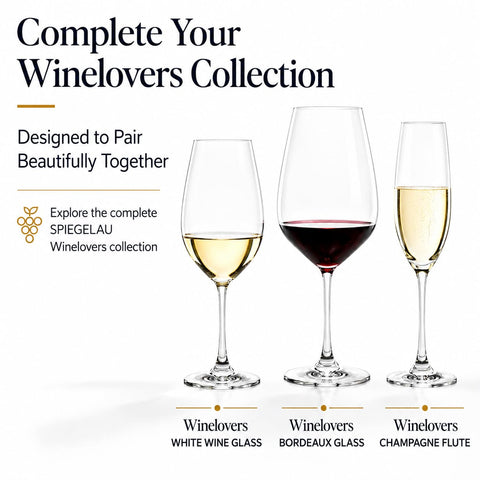 Spiegelau glasses displayed on bar cart adding polished bar accessory appeal