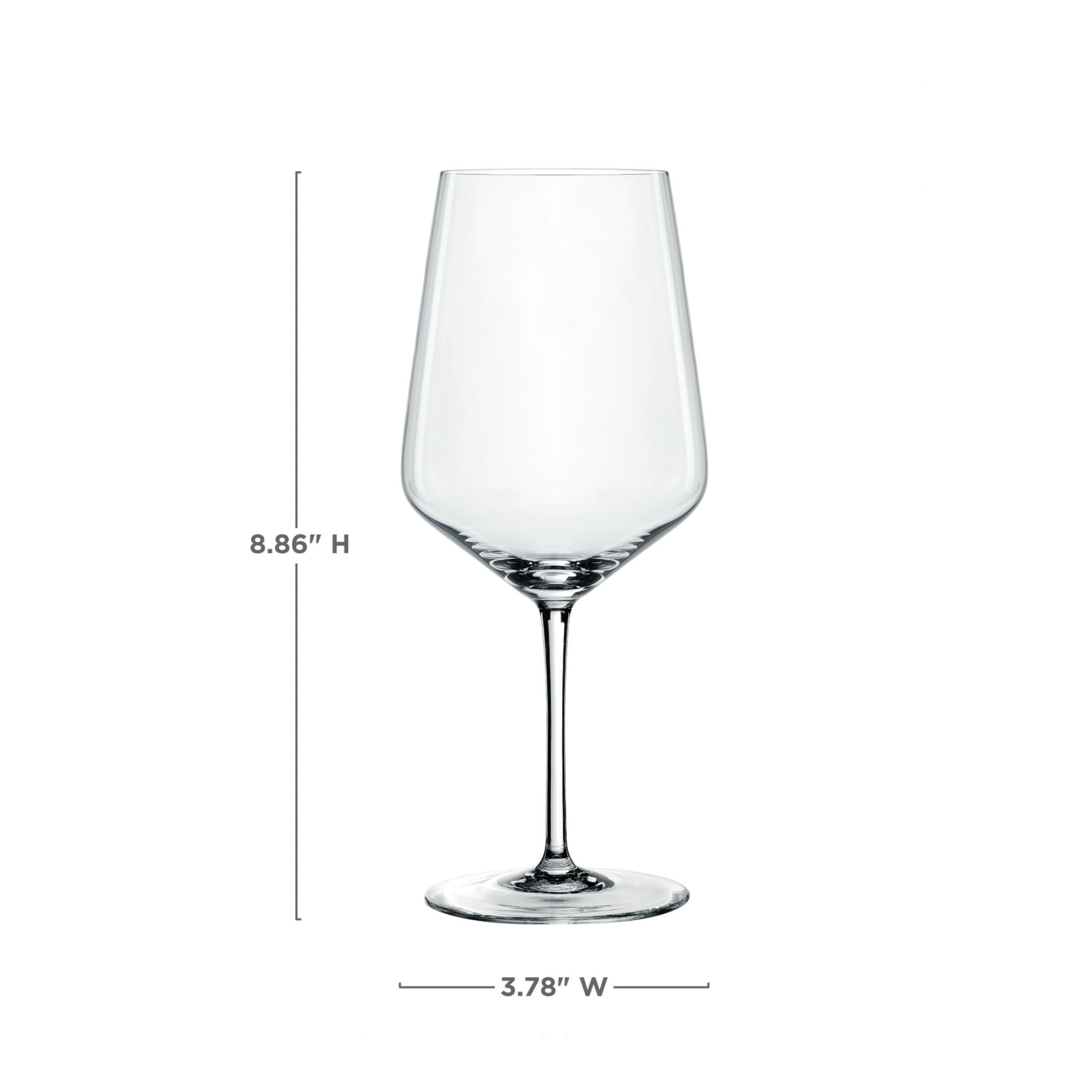 Spiegelau style bowl close-up showing crystal clarity and wide aeration space, enhances aroma