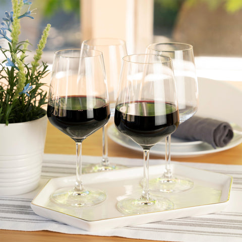 Spiegelau style in dishwasher to indicate dishwasher-safe convenience for hosts