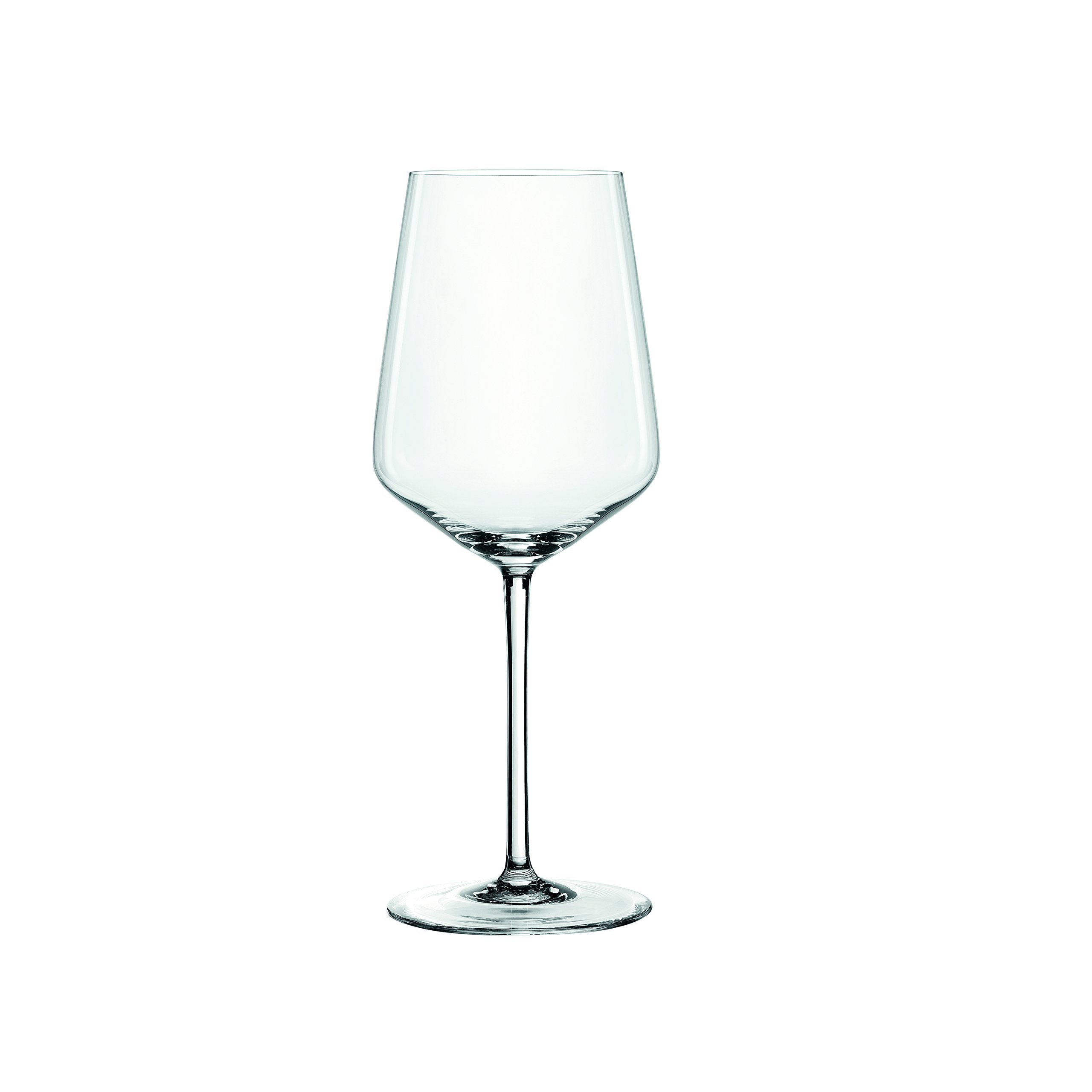 Spiegelau glass next to hand showing true size and comfortable hold