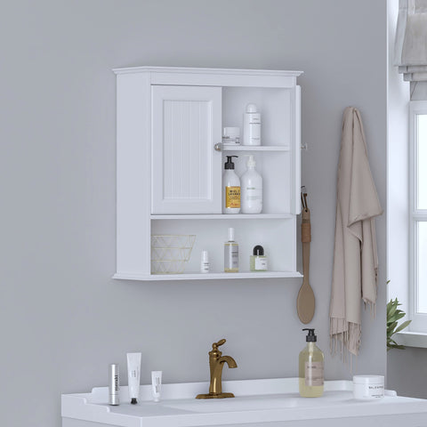 Spirich open door showing adjustable shelf and roomy interior for toiletries